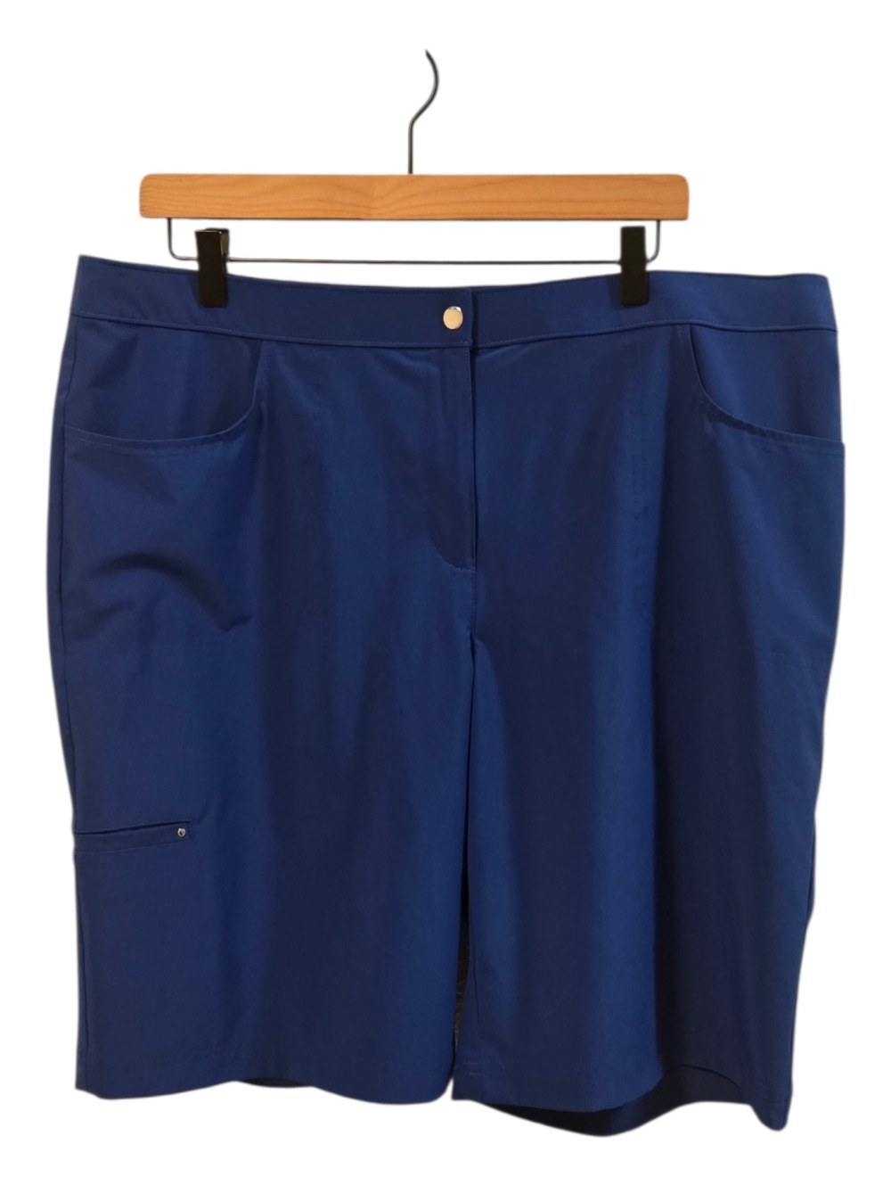 Weekend By Chicos Royal Blue Stretchy Lightweight Bermuda Shorts Size 3 XL 16